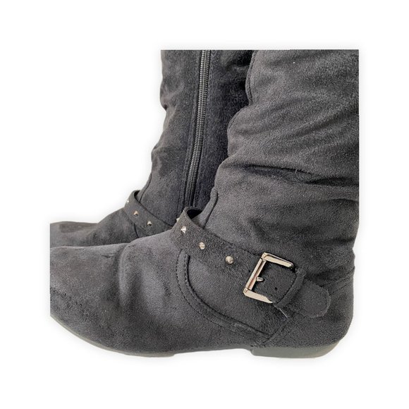 Women’s Black Mid-Calf Suede Boots Sizes 7 - Picture 7 of 7